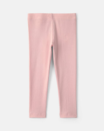 Toddler Girl Cotton Pull-On Stretch Rib Leggings - Pink, 
