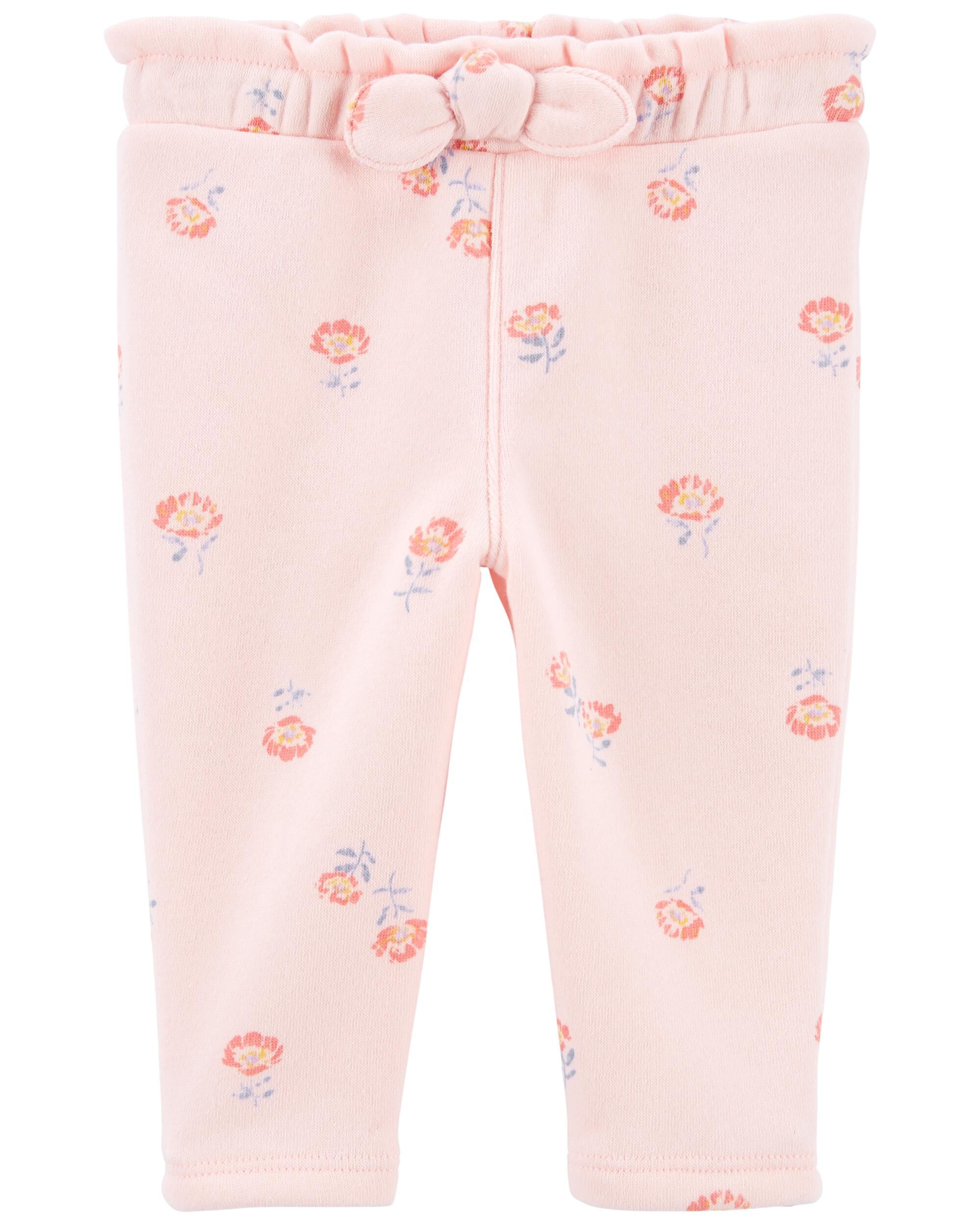 Fleece Floral Pull On Pants