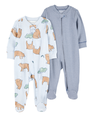 Baby 2-Pack 2-Way Zip Cotton Sleeper, 