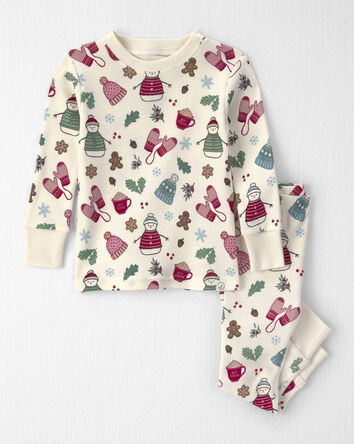 Baby Girl 2-Piece Organic Cotton Pyjamas in Winter Wonderland, 