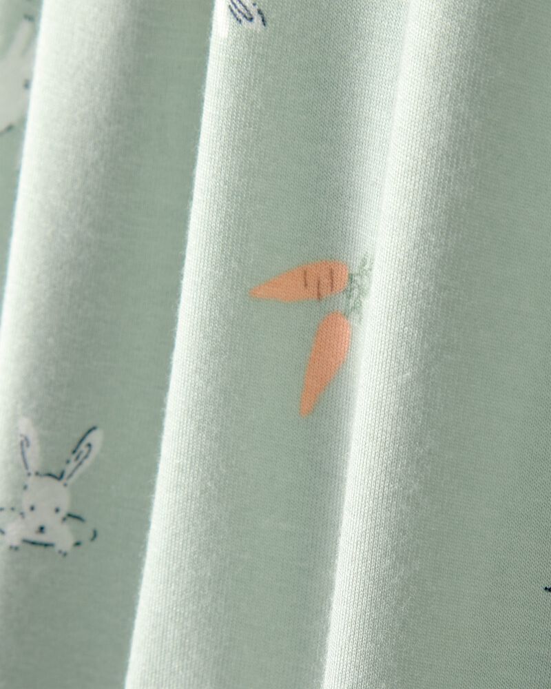 Baby Bunny 2-Way Zip PurelySoft Sleeper - Green, image 6 of 8 slides