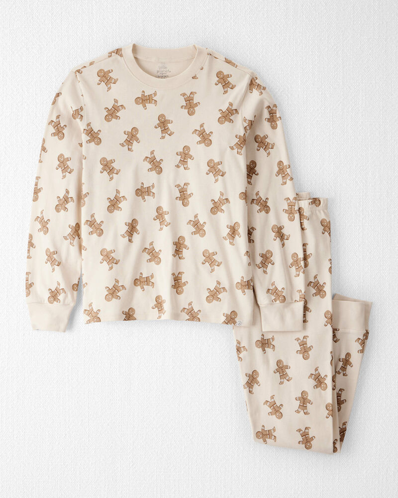 Adult Organic Cotton Pyjamas Set in Gingerbread Man Print, image 1 of 4 slides