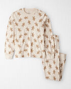 Adult Organic Cotton Pyjamas Set in Gingerbread Man Print, image 1 of 4 slides