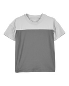 Toddler Colourblock Knit Short-Sleeve Tee - Grey, image 1 of 3 slides