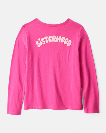 Filles - T-shirt imprimé à manches longues - Rose, 