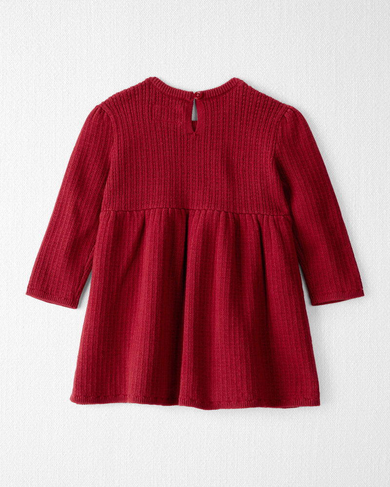 B&eacute;b&eacute; fille - Robe chandail tricot en coton biologique, image 3 sur 5 diapositives