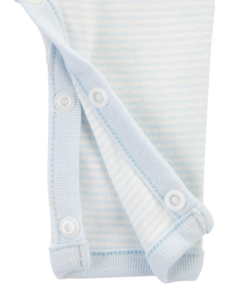 Baby Preemie Striped Cotton Sleeper, image 4 of 7 slides