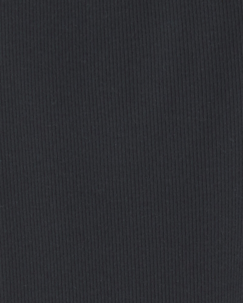 Girls Pull-On Stretch Rib Leggings - Black, image 3 of 4 slides
