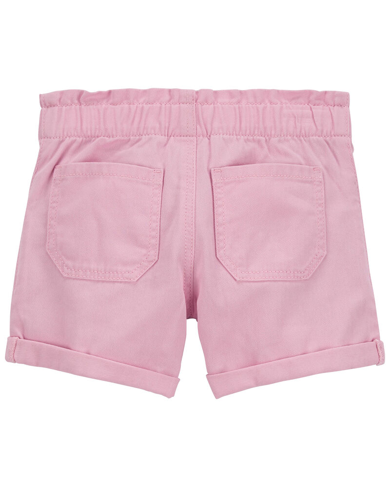 Pink PaperBag Twill Shorts