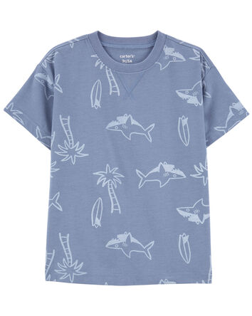 T-shirt à imprimé de requin, 