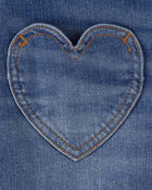 Filles - Short en denim &agrave; poches en c&oelig;ur - D&eacute;lav&eacute; fonc&eacute;, image 3 sur 3 diapositives