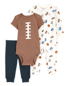 Bébé Ensemble 3 pièces à imprimé de football, image 1 sur 4 diapositives