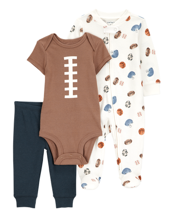 Bébé Ensemble 3 pièces à imprimé de football, 
