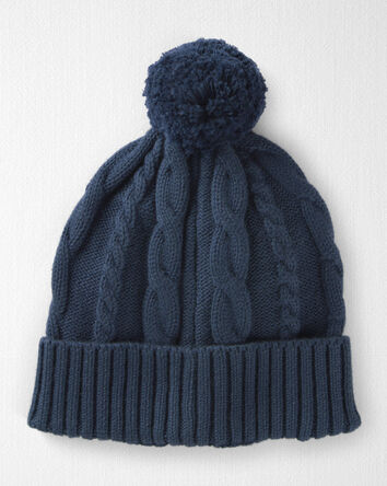 Toddler Organic Cotton Cable Knit Winter Hat, 