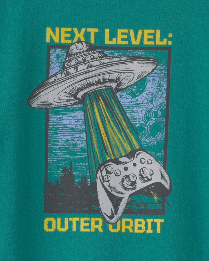 Gar&ccedil;ons - T-shirt manches longues &agrave; imprim&eacute; de vaisseau spatial &laquo;Next Level Outer Orbit&raquo; - Vert, image 2 sur 2 diapositives