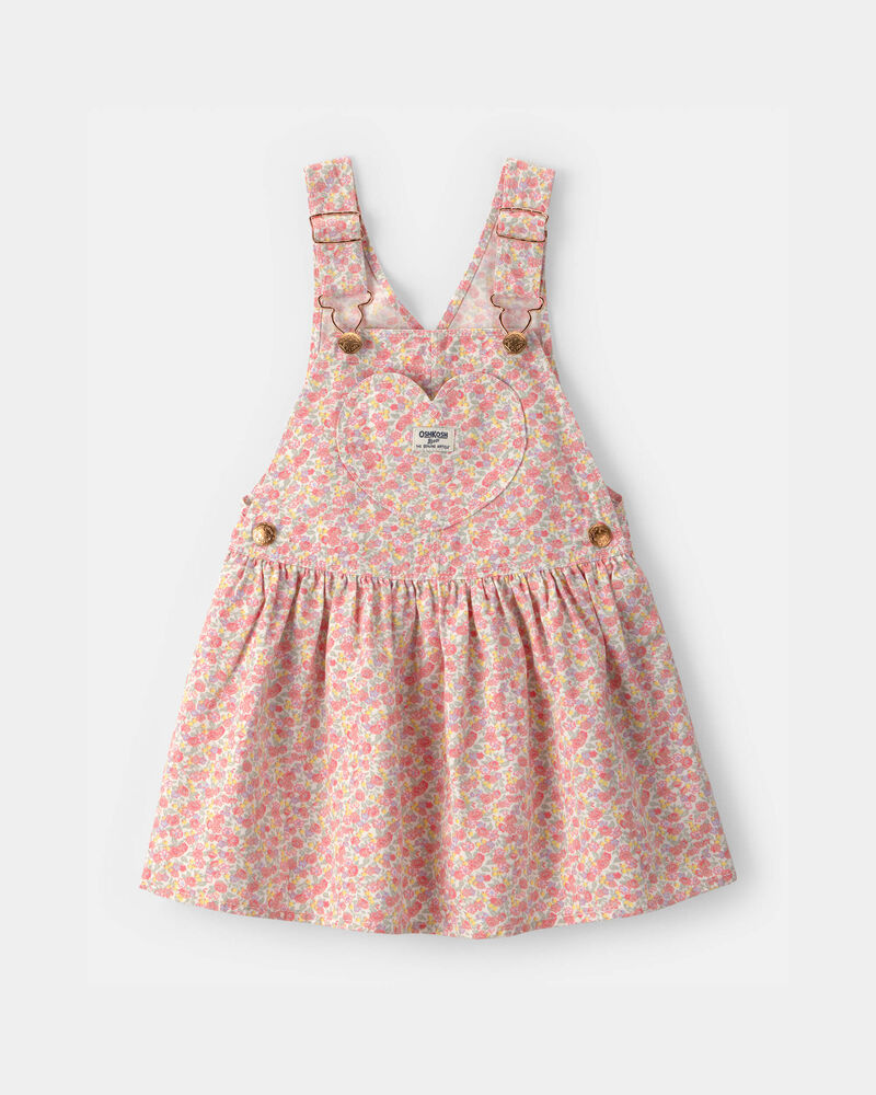 Toddler Girl Floral Heart Pocket Skirtall - Pink, image 1 of 4 slides