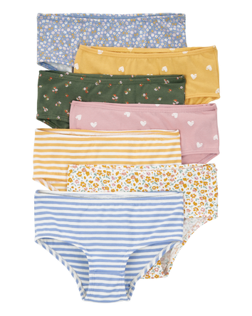 Toddler 7-Pack Floral Hearts Stretch Cotton Underwear, 