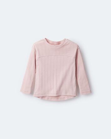 Toddler Girl Pointelle Long-Sleeve Top - Light Pink, 