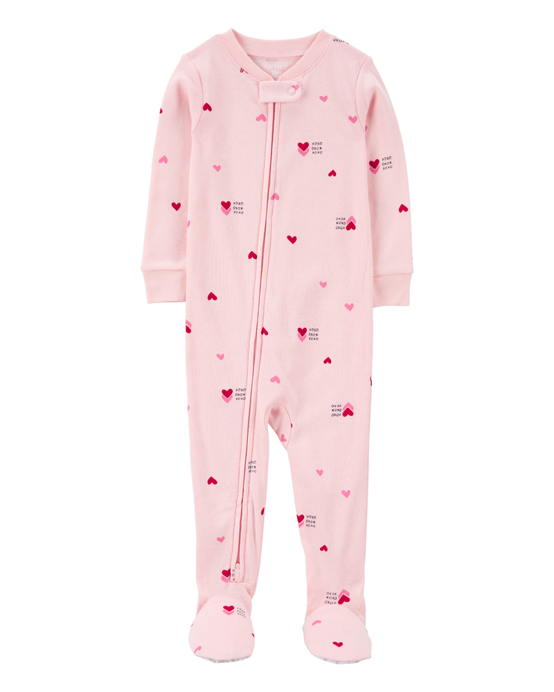 Baby Girls Baby Heart Print Valentine s Day Cotton 1 Piece Pyjamas 24M Carter s