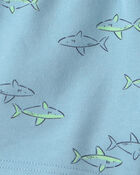 Toddler Boy 2-Piece Shark Top & Short Set - Blue, image 3 of 4 slides