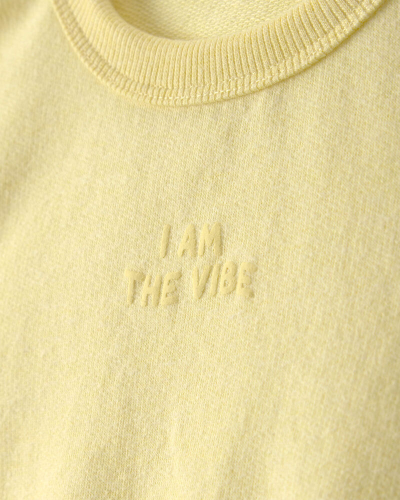 B&eacute;b&eacute; fille - Chandail en jersey bouclette &laquo;I Am The Vibe&raquo; - Jaune, image 2 sur 3 diapositives