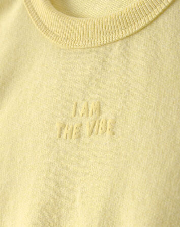 B&eacute;b&eacute; fille - Chandail en jersey bouclette &laquo;I Am The Vibe&raquo; - Jaune, 