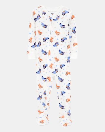 Baby Bluey Snug Fit Cotton Footie 1-Piece Pyjamas, 