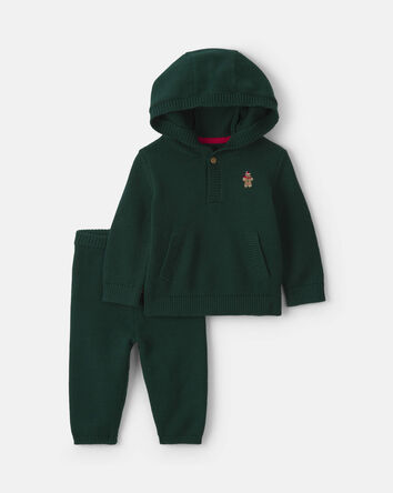 Baby Boy 2-Piece Gingerbread Long-Sleeve Top & Pant Set - Green, 