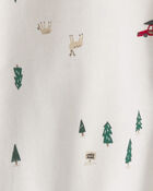 Baby Boy 2-Piece Christmas Twill Long-Sleeve Top & Pant Set - Cream/Green, image 3 of 5 slides