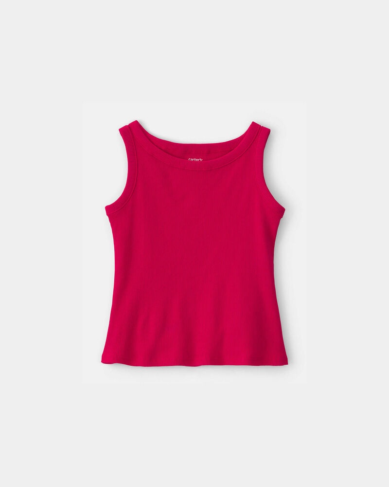Girls Rib Tank Top - Red, image 1 of 3 slides