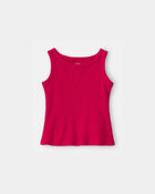 Girls Rib Tank Top - Red, image 1 of 3 slides