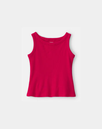 Girls Rib Tank Top - Red, 