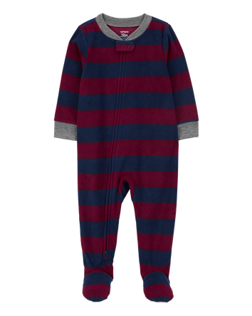 Baby 1-Piece Striped Fleece Footie Pyjamas, 