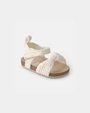 Baby Girl Knit Sandals - Cream, 