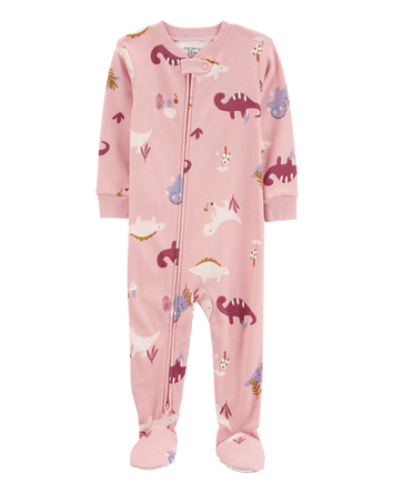 Toddler 1-Piece Dinosaur 100% Snug Fit Cotton Footie Pyjamas, 
