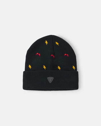 Boys Kombi Preppy Beanie Hat - Black, 