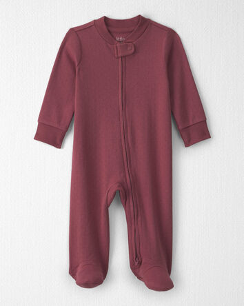 Baby Girl Organic Cotton Pointelle Sleeper, 