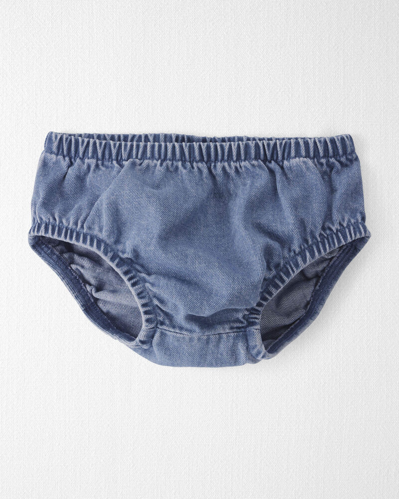 Baby Girl Organic Cotton Denim Dress, image 3 of 6 slides