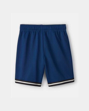Boys Striped Mesh Active Shorts - Navy, 