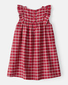 Toddler Girl Plaid Cotton Sleeveless Occasion Dress - Red, image 3 of 5 slides