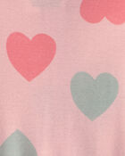 Baby Girl 1-Piece Heart 2-Way Zip 100% Cotton Snug Fit Pyjama - Pink, image 3 of 5 slides