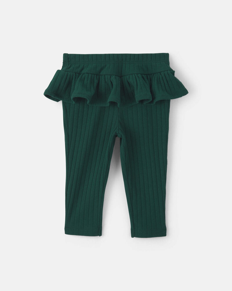 Baby Girl 2-Piece 'Merry' Long-Sleeve Bodysuit & Pant Set - Cream/Green, image 2 of 5 slides