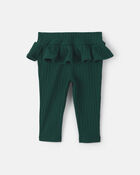 Baby Girl 2-Piece 'Merry' Long-Sleeve Bodysuit & Pant Set - Cream/Green, image 2 of 5 slides