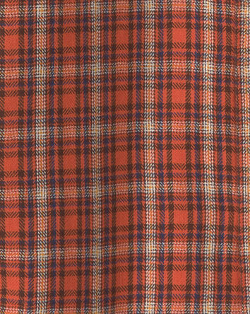 Boys Plaid Long-Sleeve Button-Down Shirt - Orange, 