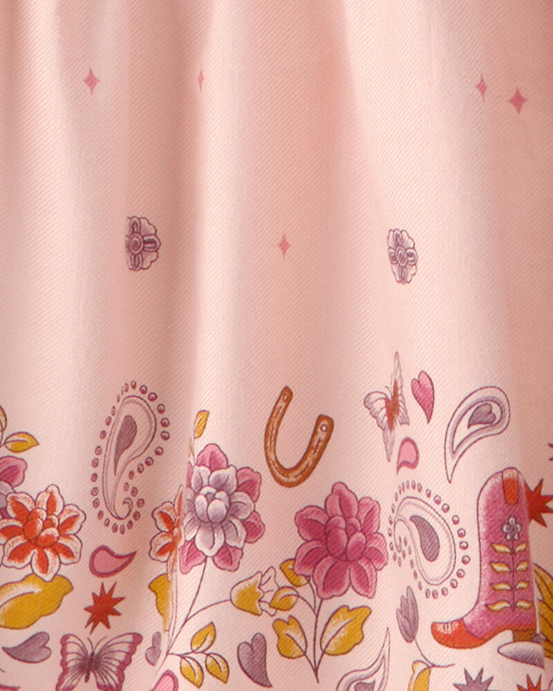 B&eacute;b&eacute; fille - Robe manches longues en serg&eacute; en motif floral &ndash; Rose, image 4 sur 4 diapositives
