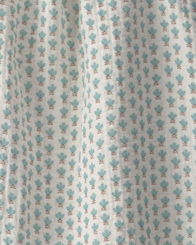 Filles - Ensemble 2 pi&egrave;ces haut et short en gaze de coton biologique &agrave; motif floral, image 4 sur 4 diapositives