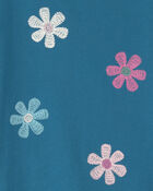 Tout-petit fille - T-shirt &agrave; imprim&eacute; de fleurs - Bleu, image 2 sur 2 diapositives