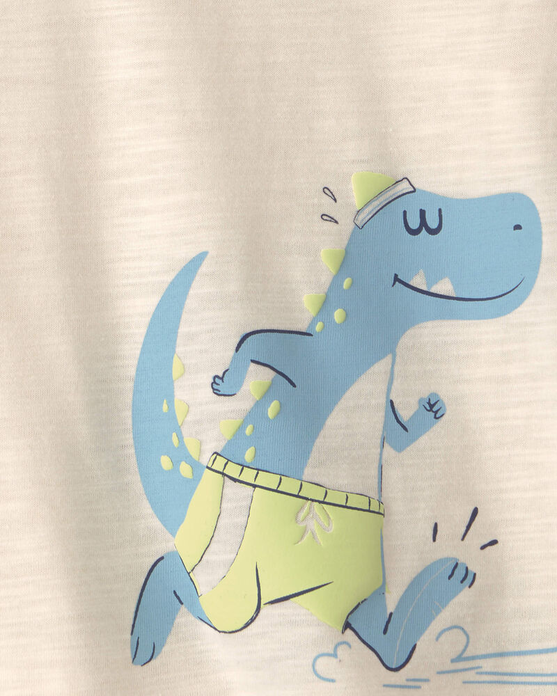 B&eacute;b&eacute; gar&ccedil;on - T-shirt &agrave; imprim&eacute; dinosaure - Cr&egrave;me, image 4 sur 5 diapositives