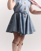 Toute-petit fille - Robe Avenue Twirl&trade; en denim au d&eacute;lav&eacute; Avenue - Bleu, image 4 sur 6 diapositives