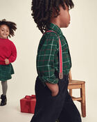 Toddler Boy Corduroy Straight Suspender Pants - Black, image 3 of 6 slides